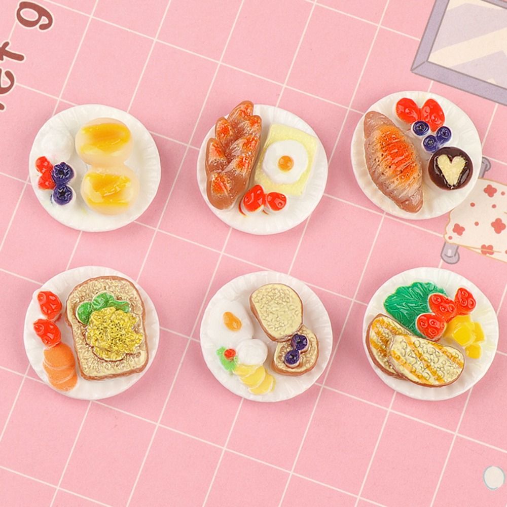 Kids Outdoor Kitchen Accessories - Creatieve Poppenhuis Miniatuur Simulatie Voedselmodel Kleurrijke