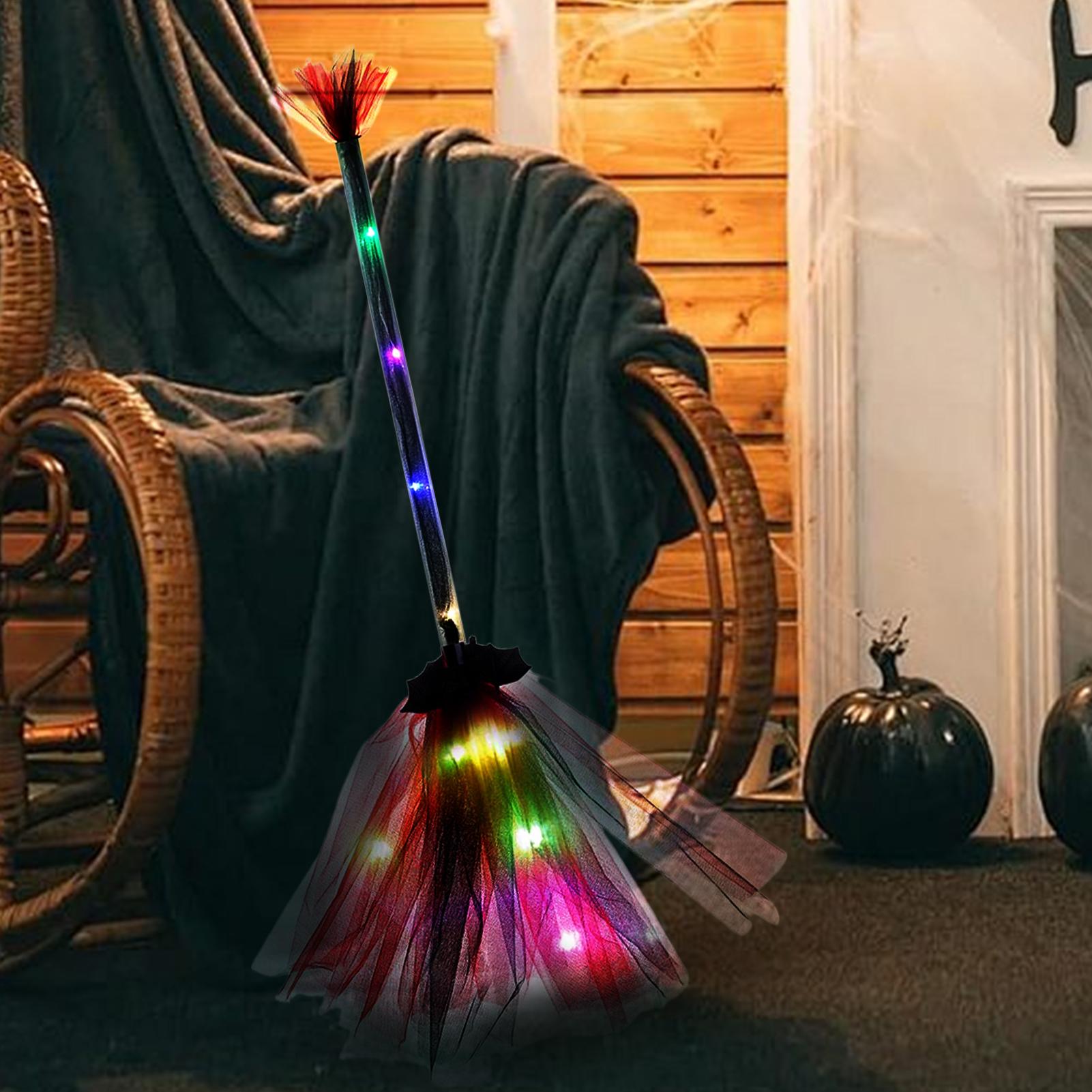 Kids Outdoor Broom - Heksenbezem op batterijen, grappig decoratief kostuumaccessoire