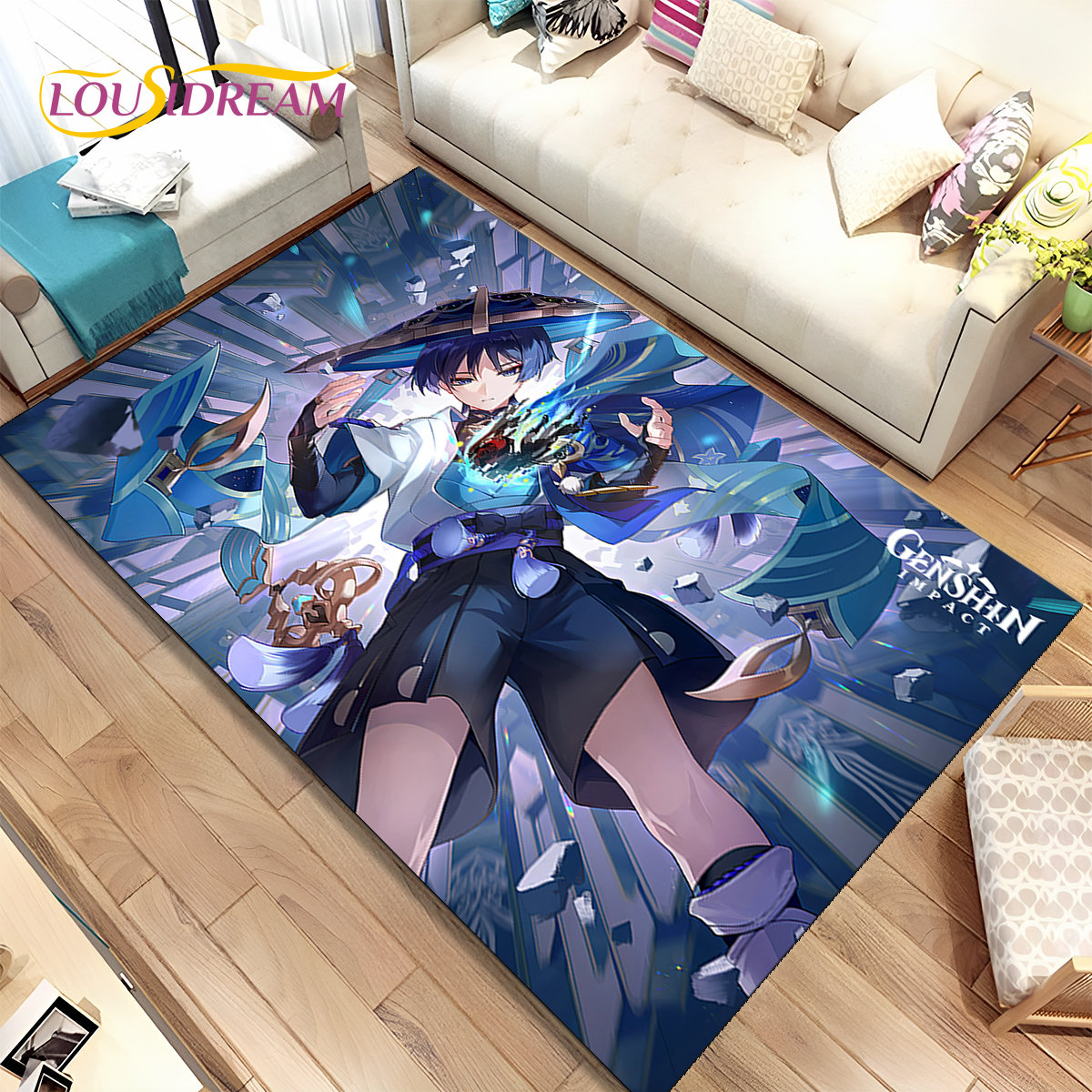 Kids Outdoor Area - Genshin Impact Cartoon Game Gebied Tapijt,