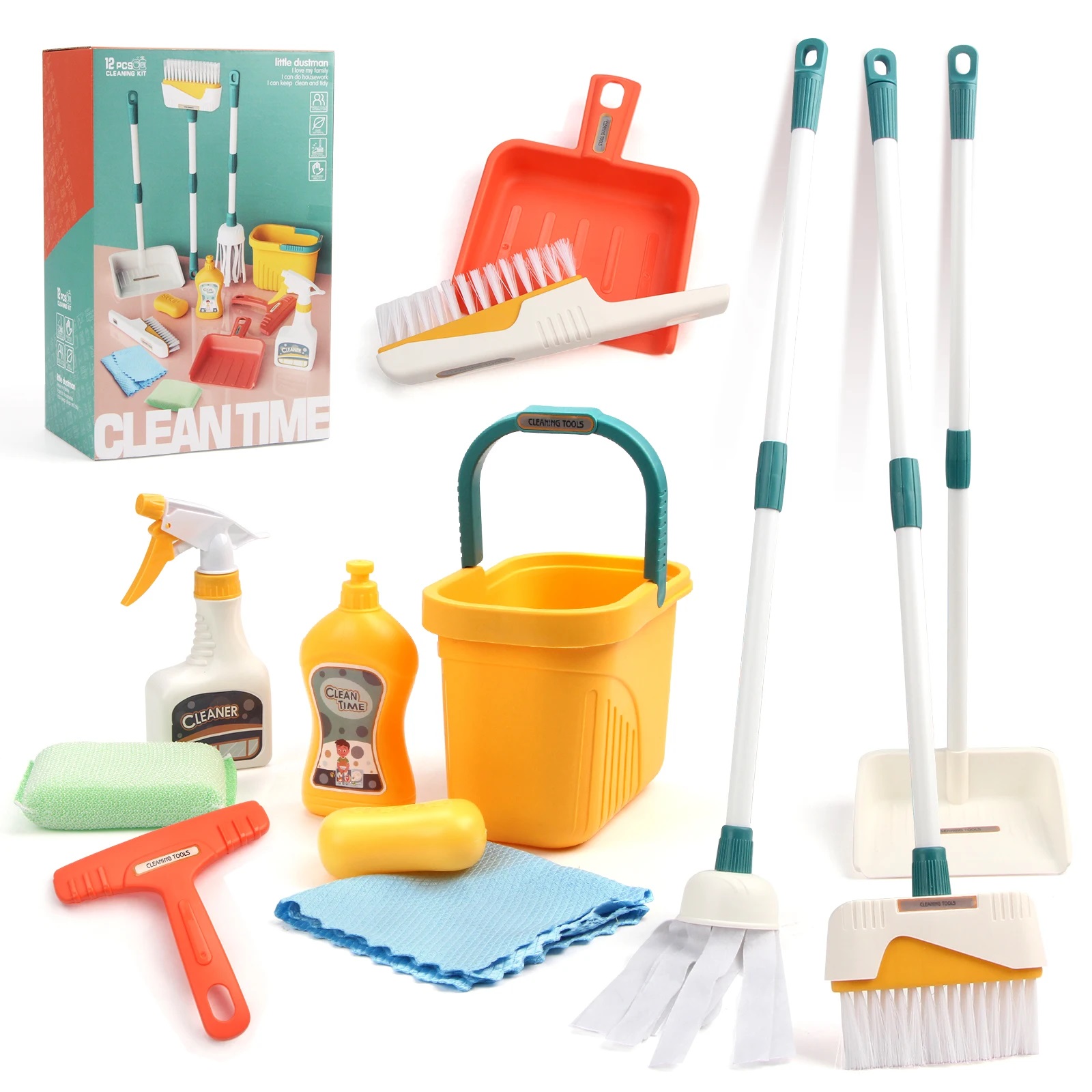Kids Outdoor Broom - 12 stks/set Kids Cleaning Set Huishoudelijk