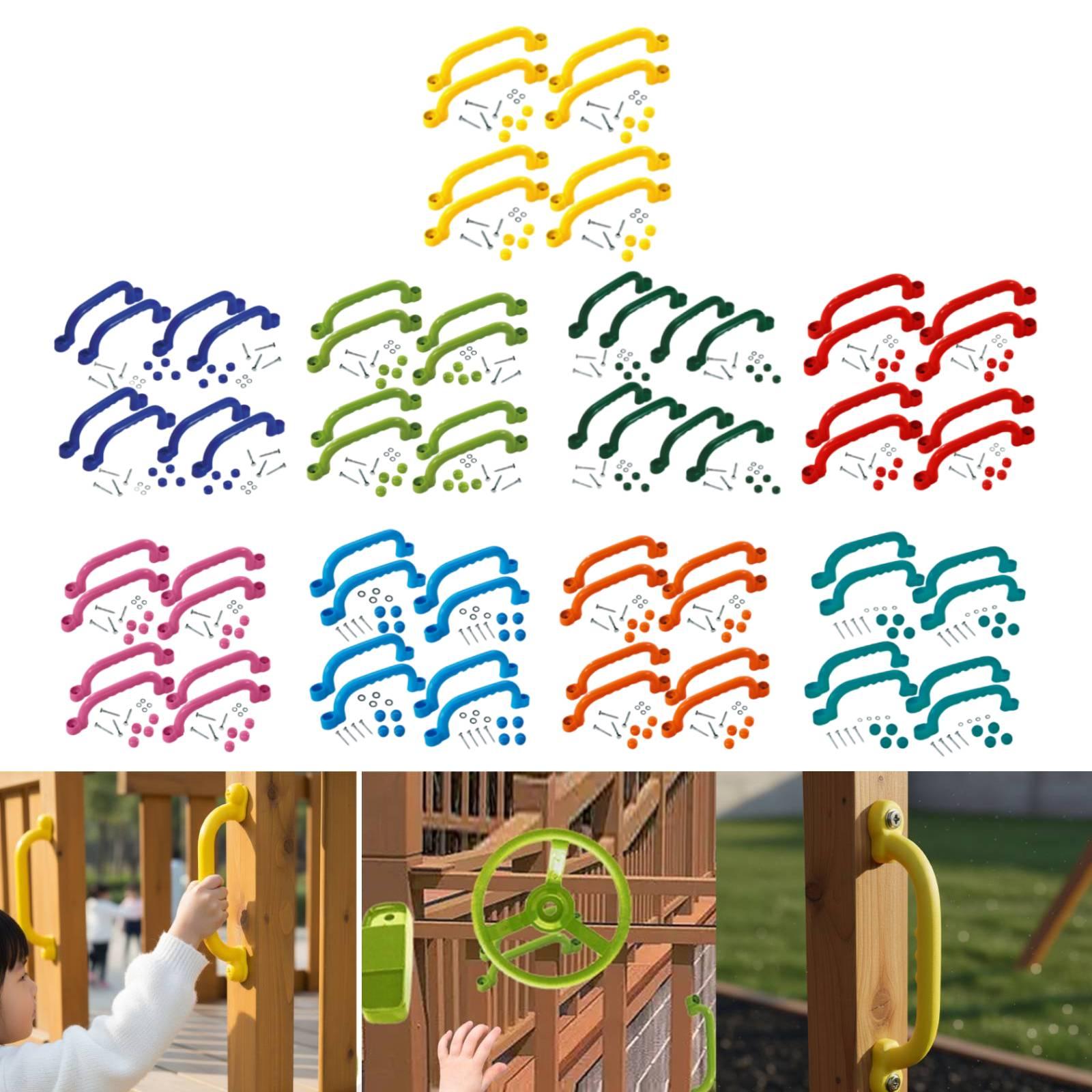 Kids Outdoor Climbing Frame - 8-delige klimrekhandgrepen, eenvoudige installatie, buitenspeelset, speeltuinaccessoires