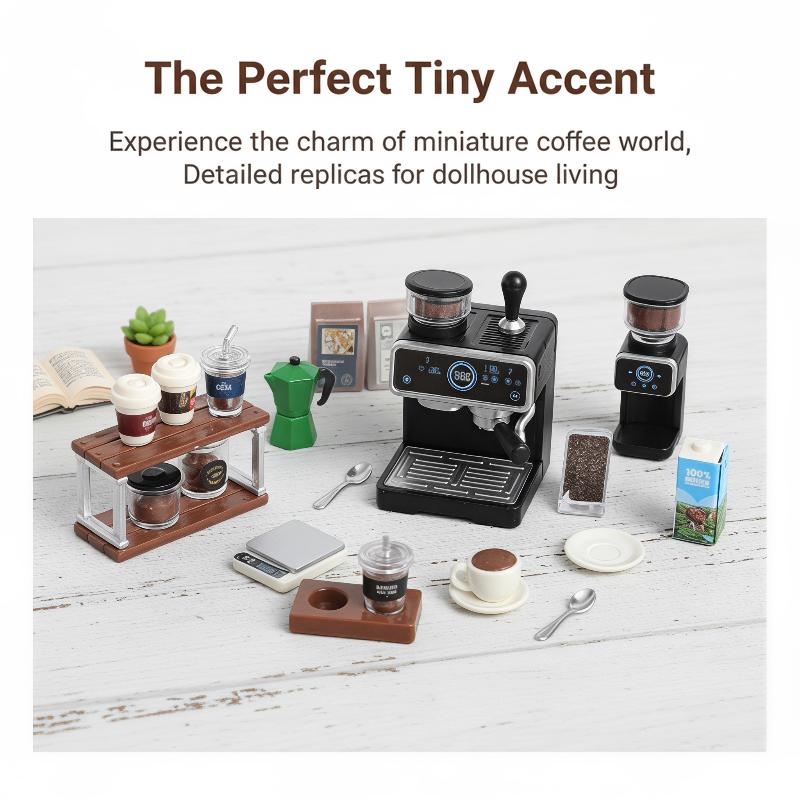 Kids Outdoor Kitchen Accessories - 1:12 poppenhuis miniatuur koffiemachine kopjesset duurzaam