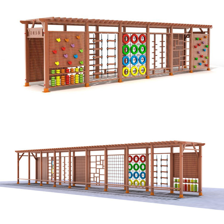 Kids Outdoor Climbing Frame - Buitenspeelplaats met klimrek van hout voor