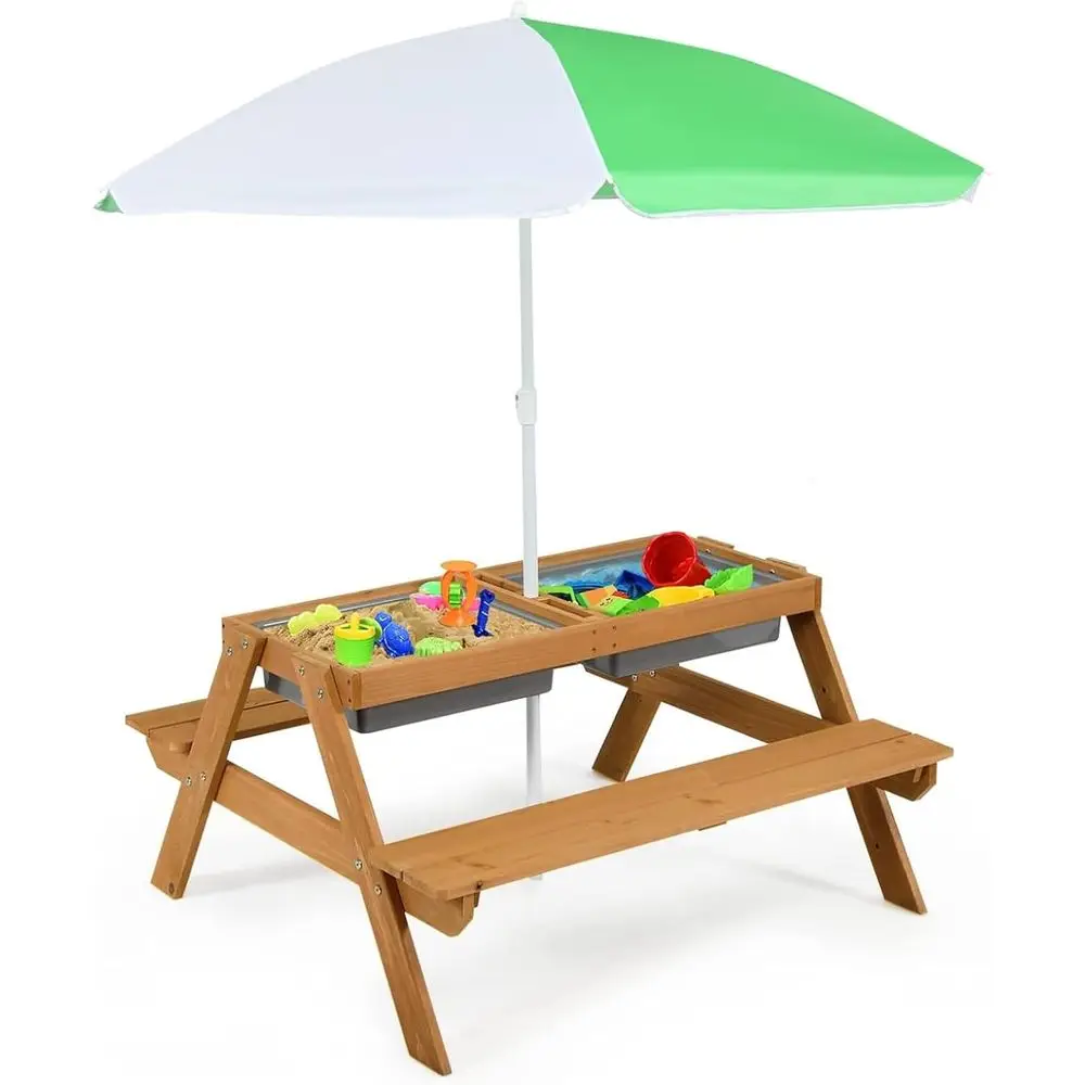 4-in-1 houten zand- en waterta - Kids Outdoor Furniture Set recensie en prijs