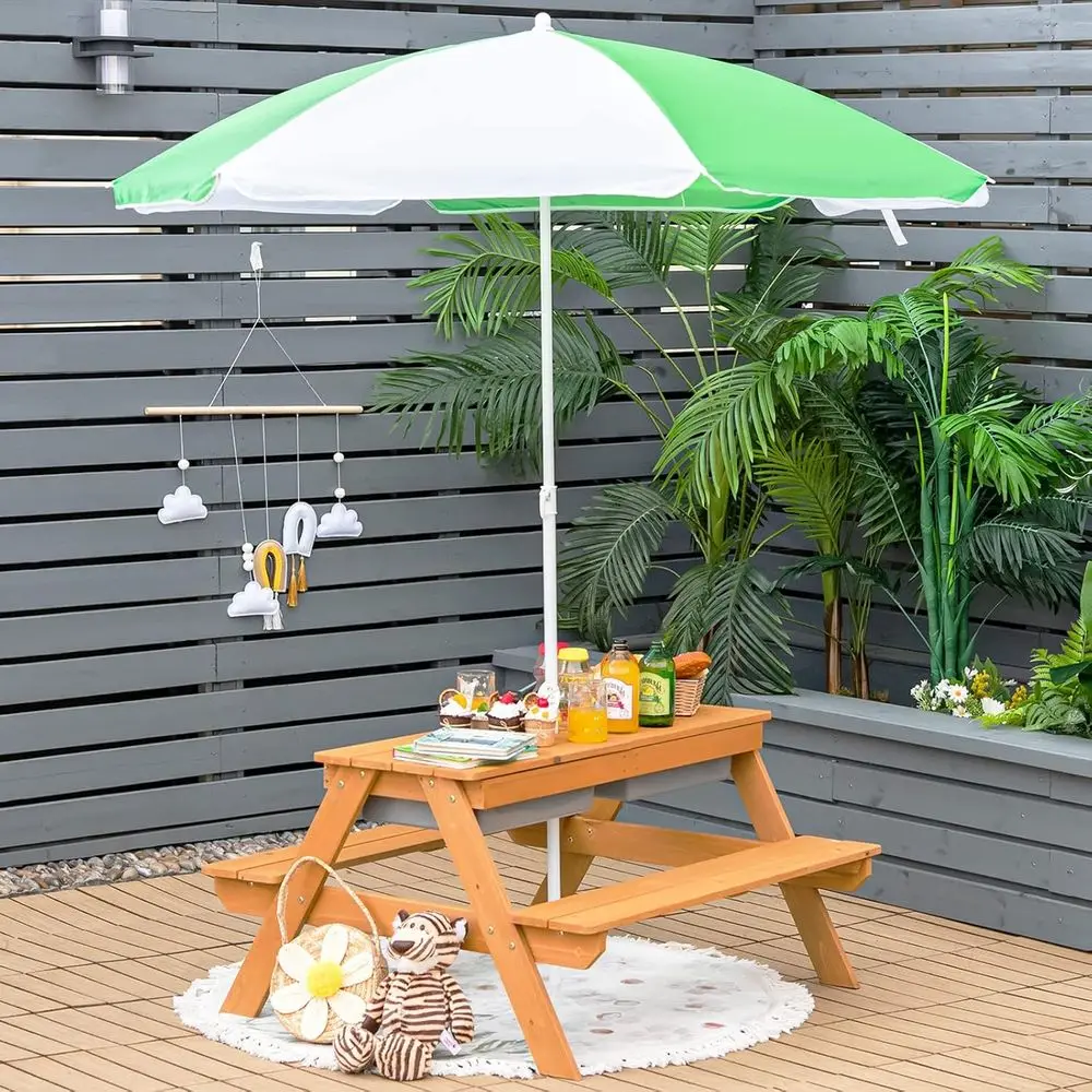 4-in-1 houten zand- en waterta - Kids Outdoor Furniture Set recensie en prijs