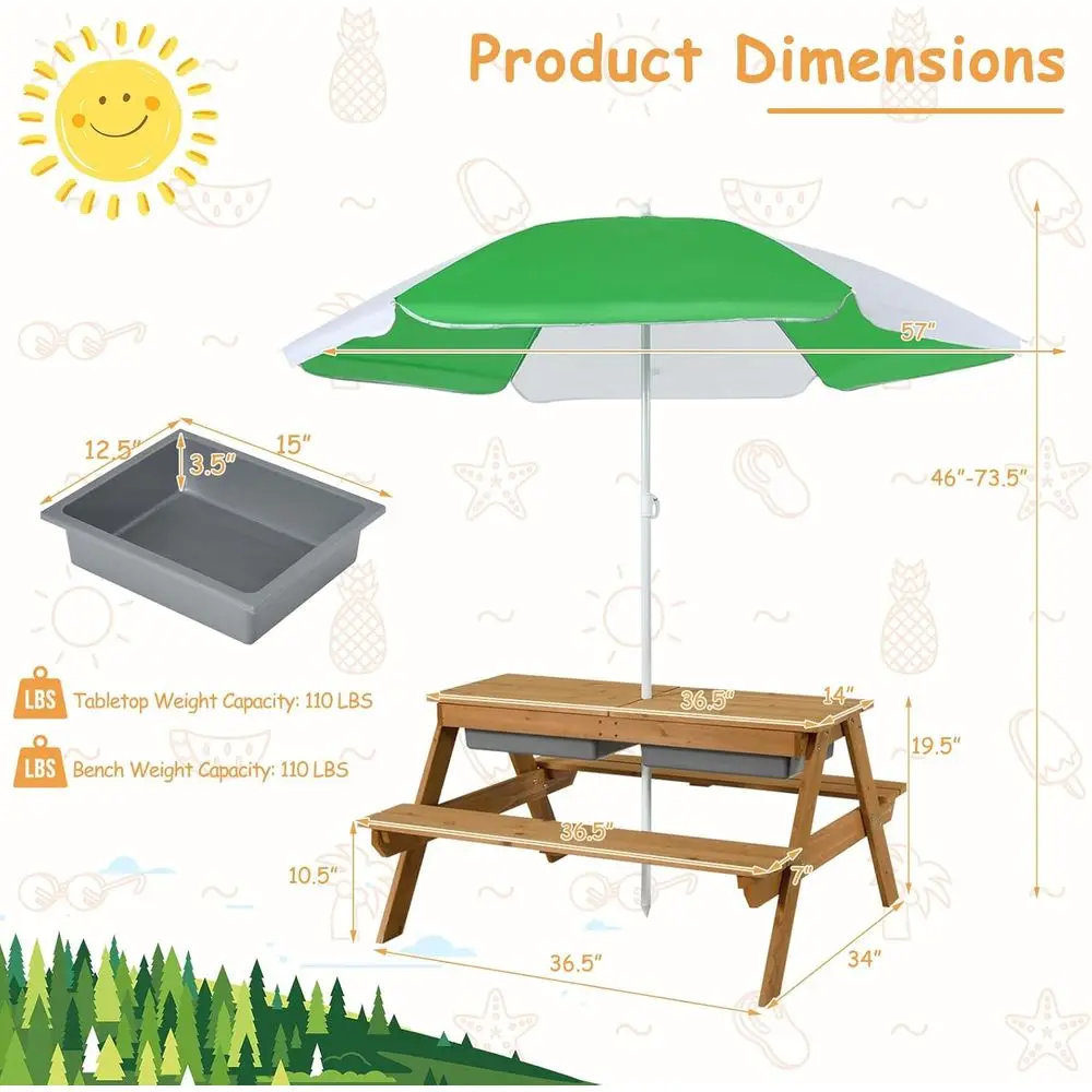4-in-1 houten zand- en waterta - Kids Outdoor Furniture Set recensie en prijs