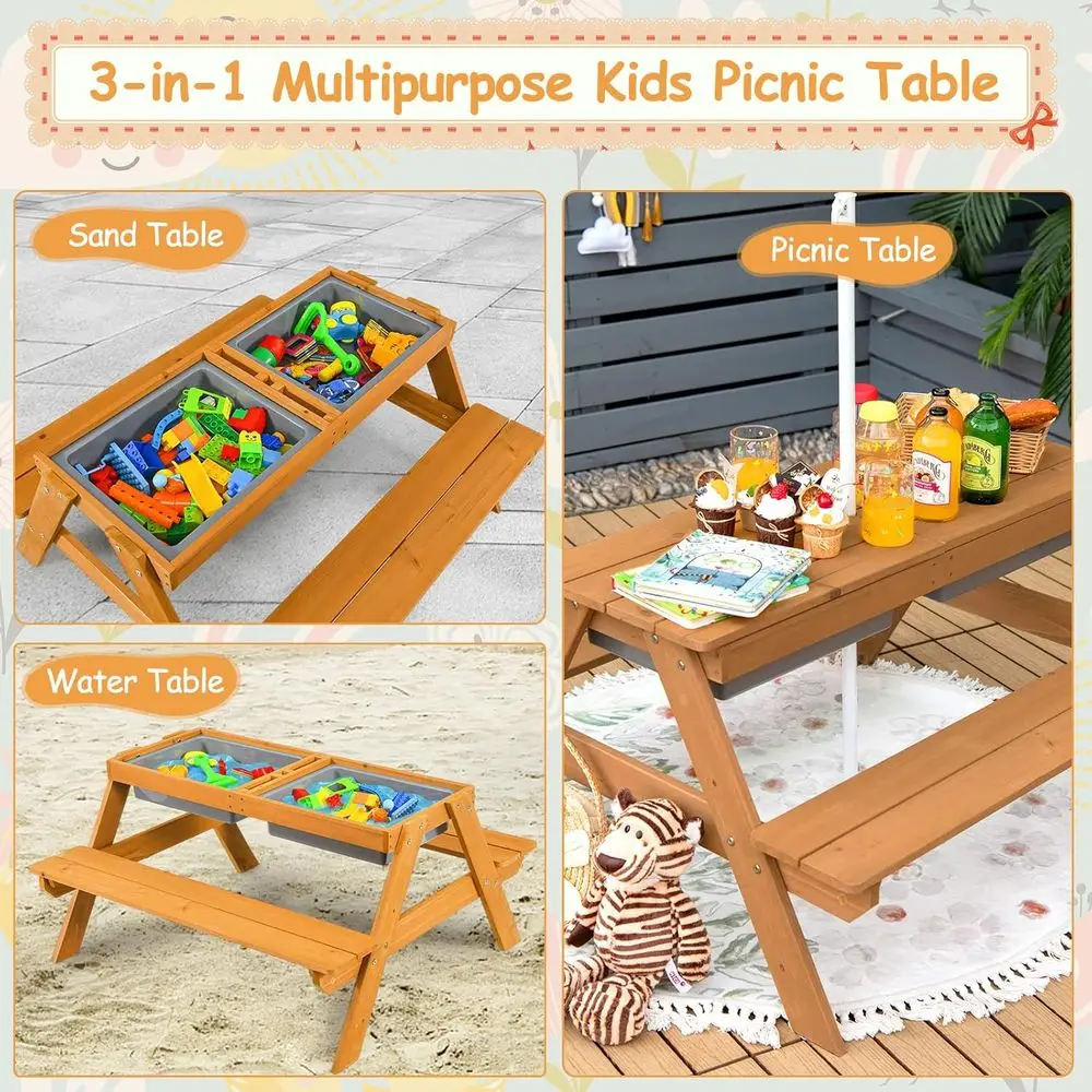 4-in-1 houten zand- en waterta - Kids Outdoor Furniture Set recensie en prijs