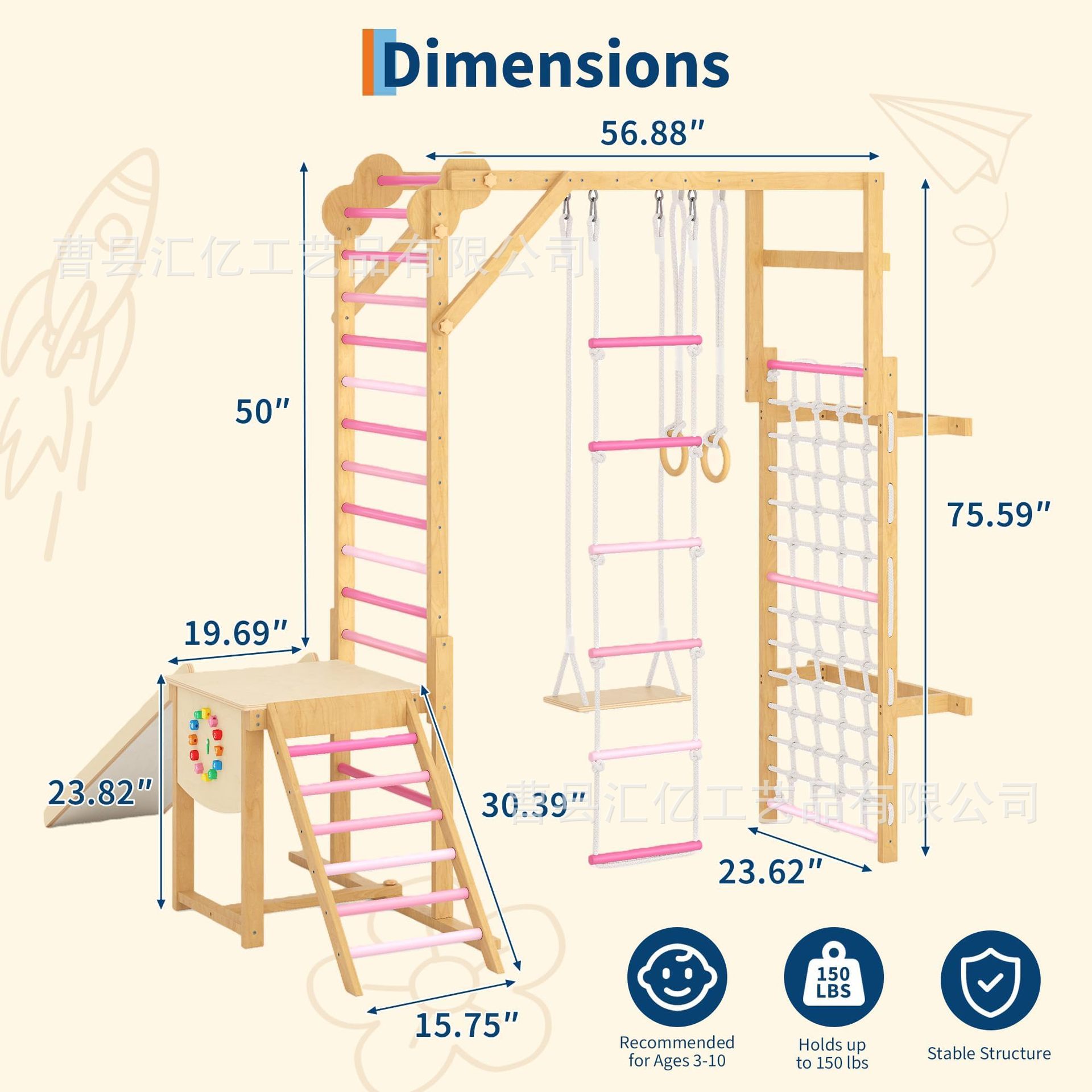 Indoor houten kinderspeelgoed  - Kids Outdoor Climbing Frame recensie en prijs