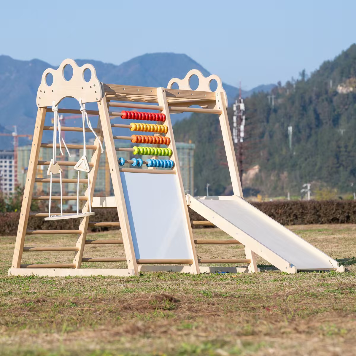 Groot klimrek van massief hout - Kids Outdoor Climbing Frame recensie en prijs