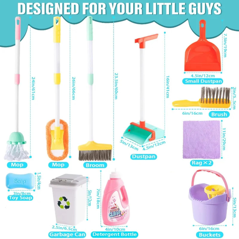 16-delige kinderreinigingsset  - Kids Outdoor Broom recensie en prijs