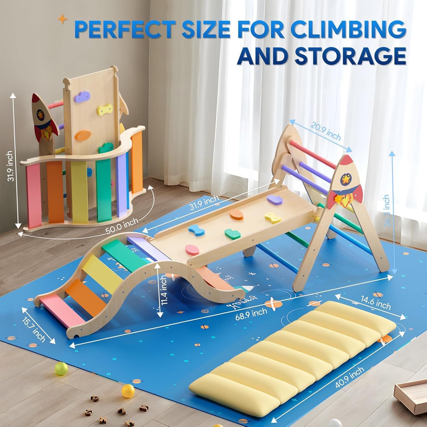 Massief houten veelzijdig klim - Kids Outdoor Climbing Frame recensie en prijs