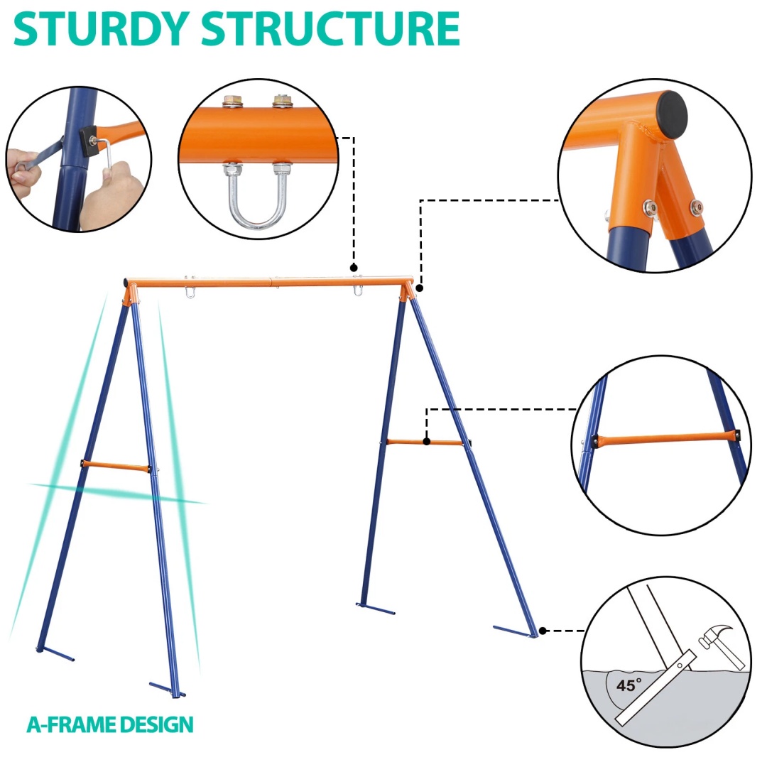 Zwaarbelastbaar A-frame schomm - Kids Outdoor Furniture Set recensie en prijs